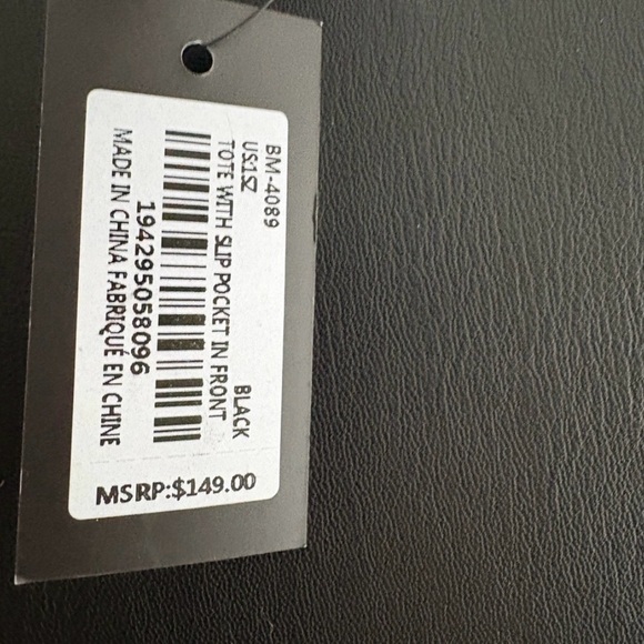 Badgley Mischka Black Tote Bag with Gold Logo NWT - Picture 3 of 5